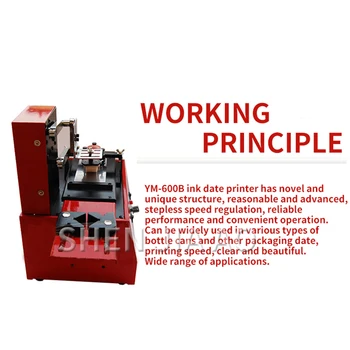 

YM-600B Ink Coding Machine Automatic Pad Printing Machine Bottle Bottom Cap Production Date Printing Inkjet Printer Machine 220V