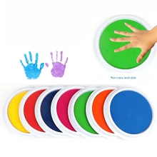 

Colored DIY Ink Pad Stamp, Washable Finger Painting Craft Inkpad Large Round for Kid's Rubber Stamp, Scrapbooking Cards