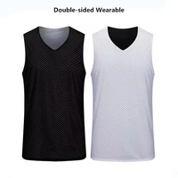 Double Sided Wearable Quick Dry Men Kids Basketball Jersey Uniforms Clothes Workout Double-deck Sleevess Sport Shirts 1