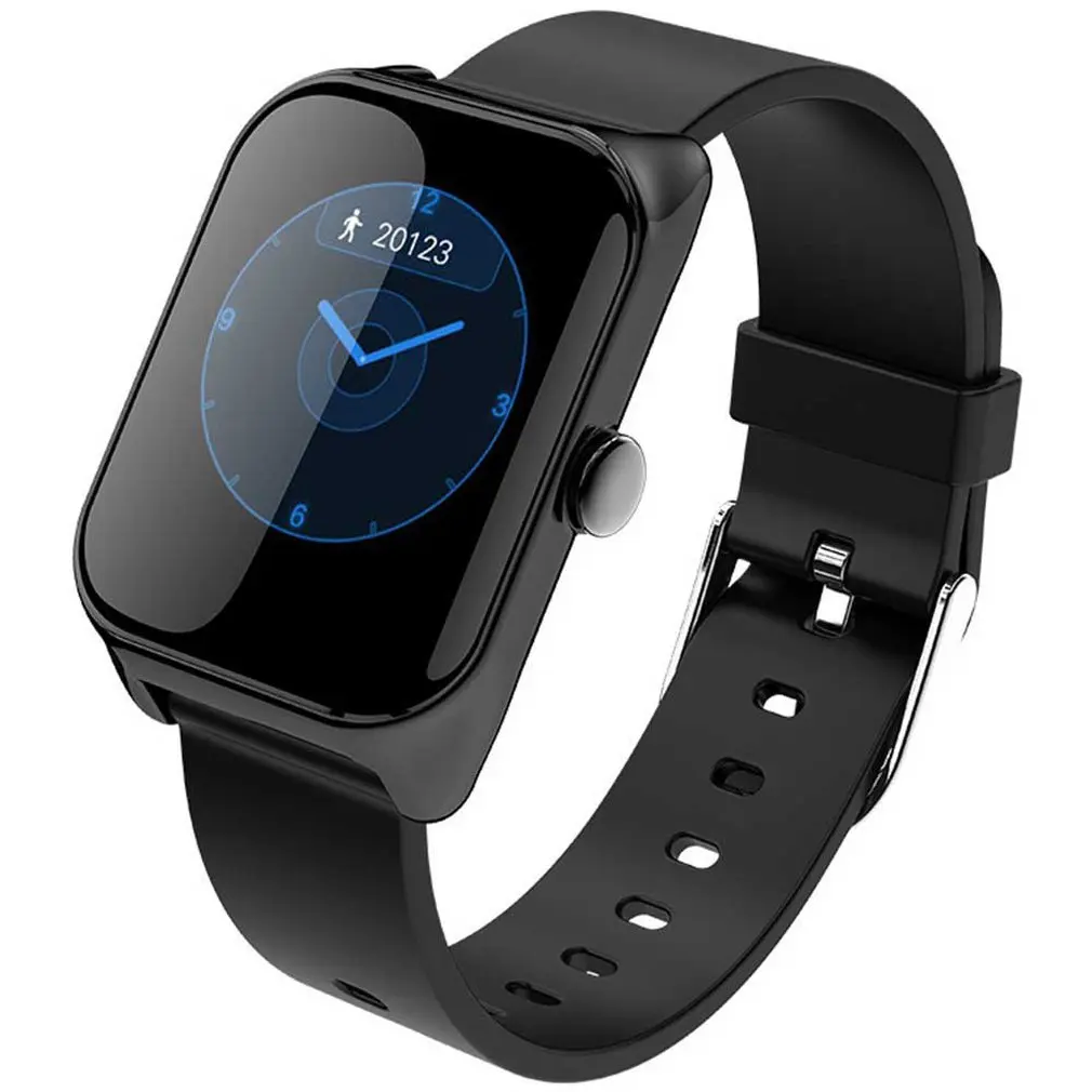B38 Smart Bracelet 1.3-Inch Large Color Screen Blood Pressure Heart Rate Oxygen Information Remind Remote Control - Цвет: Черный
