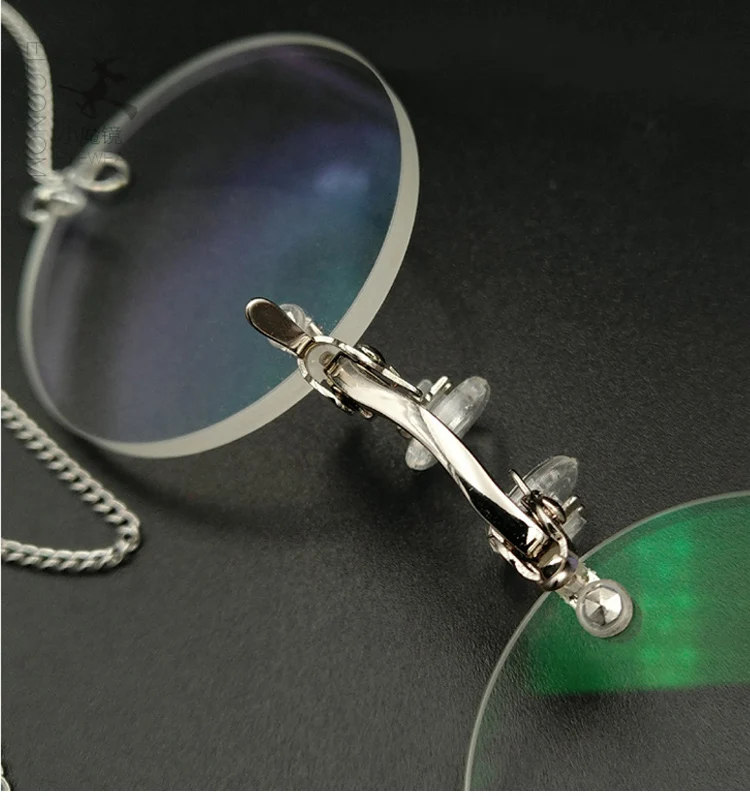 Античные очки с круглой близорукостью или дальнозоркостью очки с серебряным зажимом для носа, с цепочкой, опера очки