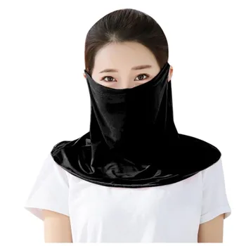 

Women Cotton Adult Mouth Face Mask Riding Sunscreen Hanging Ears Sun UV ProtectionIce Silk Mask Neck Guard mondkapjes 2020