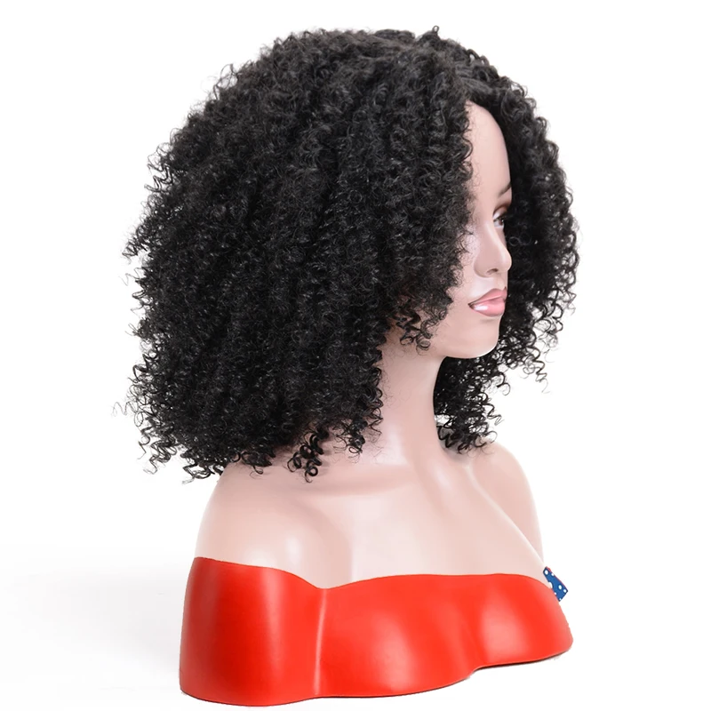 MSIWIGS Ombre коричневый короткий синтетический кудрявый парик для женщин афро парик черный афро американский 14 дюймов