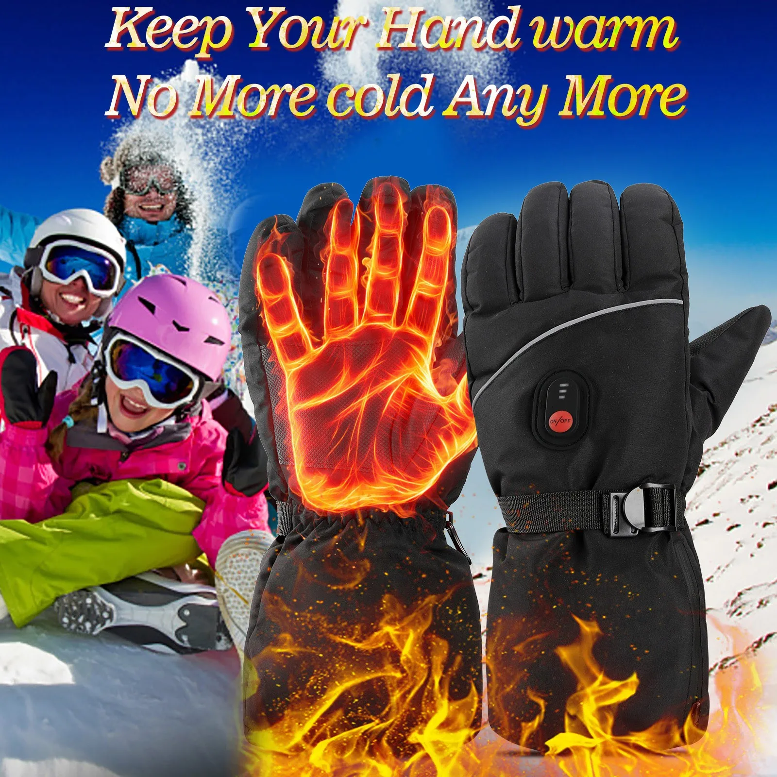 

New Adult Winter Outdoor Heating gloves Unisex Fashion Cold Proof Warm Keeping And Heat Regulating Gloves Skiing Handschoenen