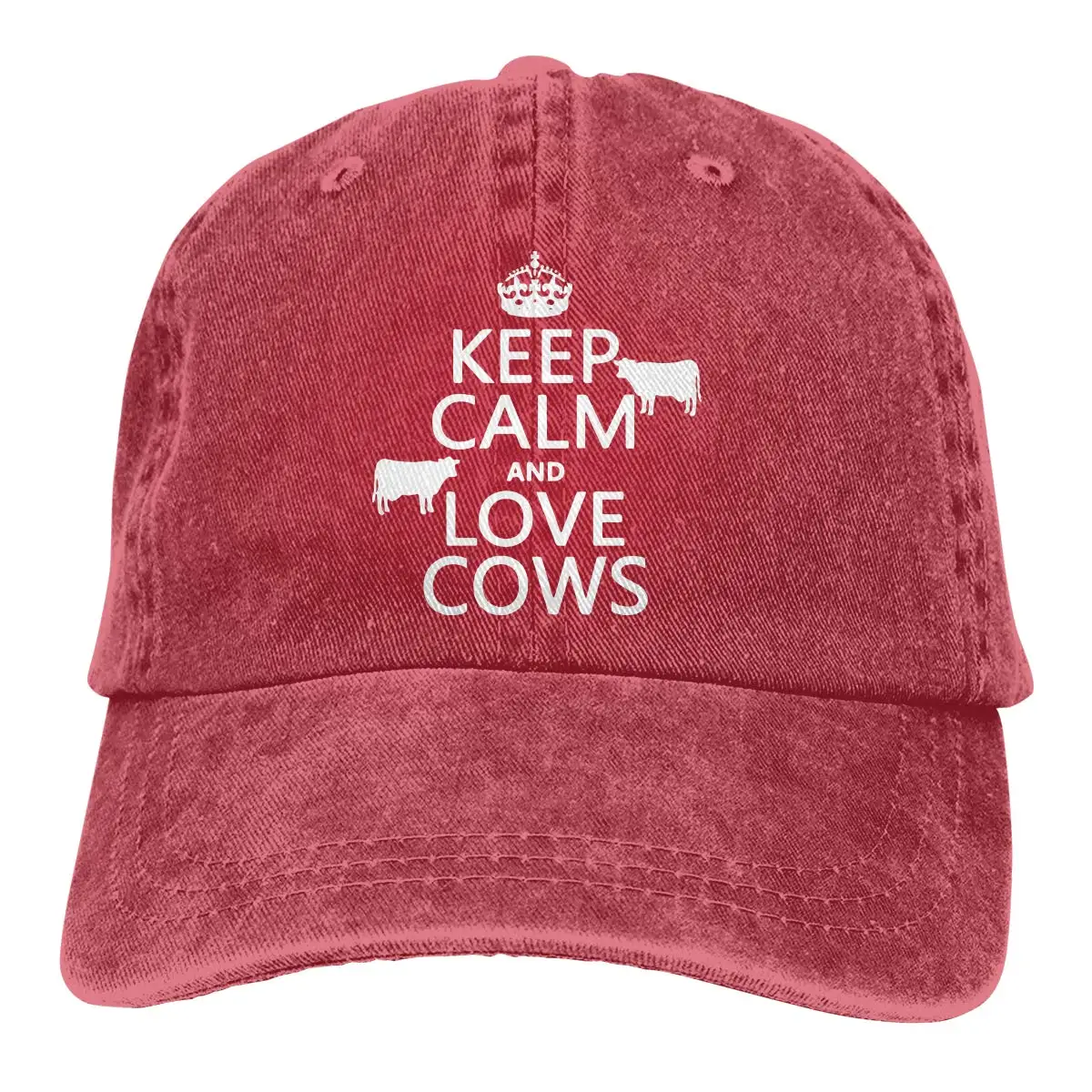 Keep Calm and Love Cow унисекс бейсболка хлопковая джинсовая Регулируемая охотничья Кепка для мужчин или женщин