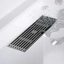 8*30 cm Bathroom Rectangle Double filter Floor Drain Shower Washroom Anti-blocking Odor Sink Drain Lengthen Large Floor Drain