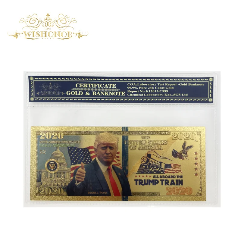 

Best Price For 2020's American Banknote Dollar Banknotes in 24 Gold Plated World Currency Bill Note Fake Money with Plastic Case