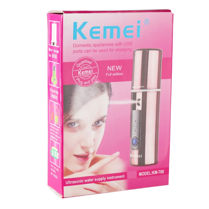Kemei, портативный домашний увлажняющий крем для лица, зарядка от аккумулятора, увлажняющий косметический инструмент для лица, нано-распылитель, инструмент для красоты F30