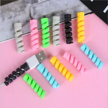 

10Pcs/lot Flexible Spiral Tube Cable Winder Protector Wire Cord Organizer Protetor for Apple Watch iPhone Charging Cable freeing