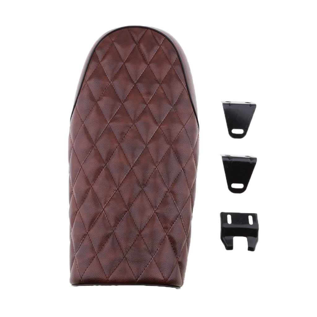 

Universal Motorcycle Flat Cushion Saddle with Diamond Stiching Line + Cafe Racer Seat Hoop Loop
