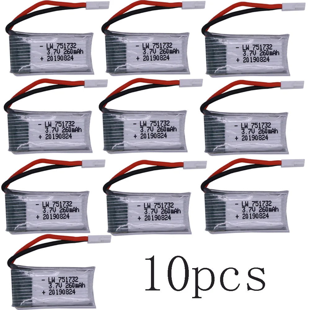 10 шт. H8 Mini оригинальный аккумулятор 3 7 в 260 мАч Lipo 25C для H8Mini RC Quadcopter drone оптом