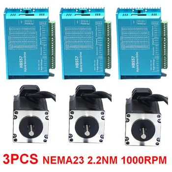 

3PCS NEMA23 57mm Flange 2.2Nm 314Oz-in DC24-60V Closed loop Stepper Motor &Drive Kit Easy Servo for CNC Mill Engraving machine