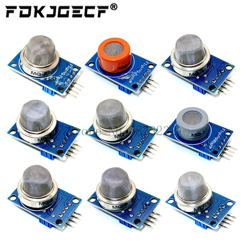 9Pcs Modulo Sensore Di Rilevamento Gas Mq-2 Mq-4 Mq-5 Mq-6 Mq-7 Modulo Sensore Di Mq-135 Sensore Di Gas Per Arduino Starter Kit