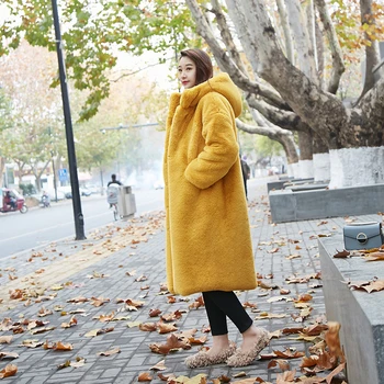 

201Women 2020 Winter New Oversized Faux Fur Coat Female Long Thick Warm Fake Fur Jacket Hoodies Loose Casual Furry Outwear G791