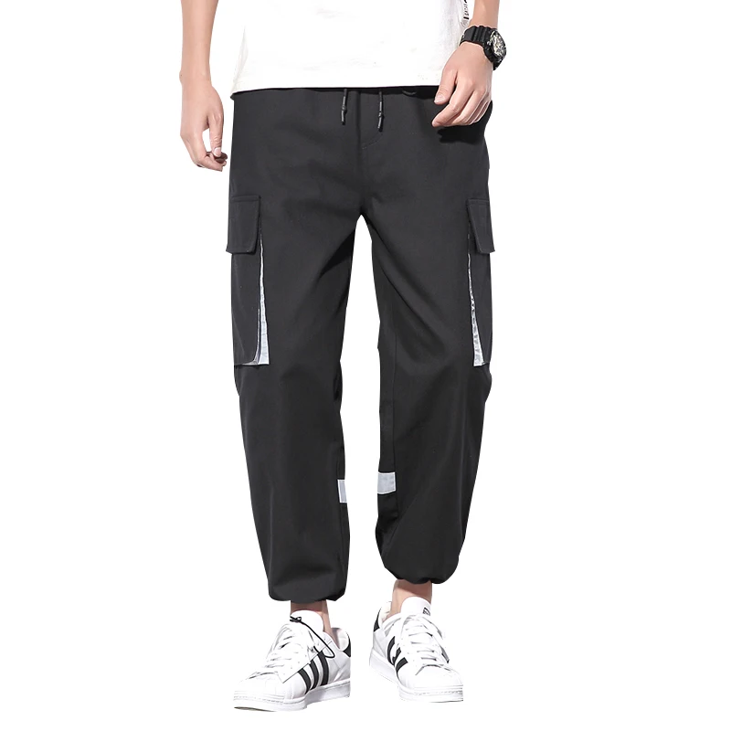 

Dossan Streetwear HipHop Cargo Pants Men 2020 Spring Baggy Pockets Ribbon Joggers Pants Male Harem Pantalones Hombre New Fashion
