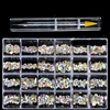 Nail Rhinestone Set 480pcs/Box With One PC Dot Pen Crystals AB DIY Rhinestones Gold Bottom Glass Stones For Nail Art Accessories 2