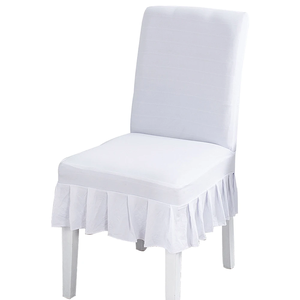 Сплошной цвет чехол для кресла спандекс эластичные Чехлы для стула Защитные чехлы для столовой для свадебного банкета, вечеринки в отеле - Цвет: White