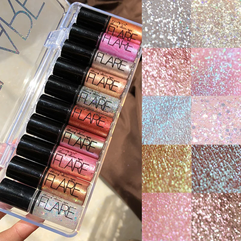 

Shiny Multicolor Liquid Eye Shadow Glitter Pearlescent Waterproof Lying Silkworm Crystal Clear Tears Makeup