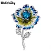 Wuli&baby 3-color Enamel Flower Brooches Women Alloy Beauty Crystal Flower Weddings Banquet Brooch Pins Gifts ► Photo 1/4