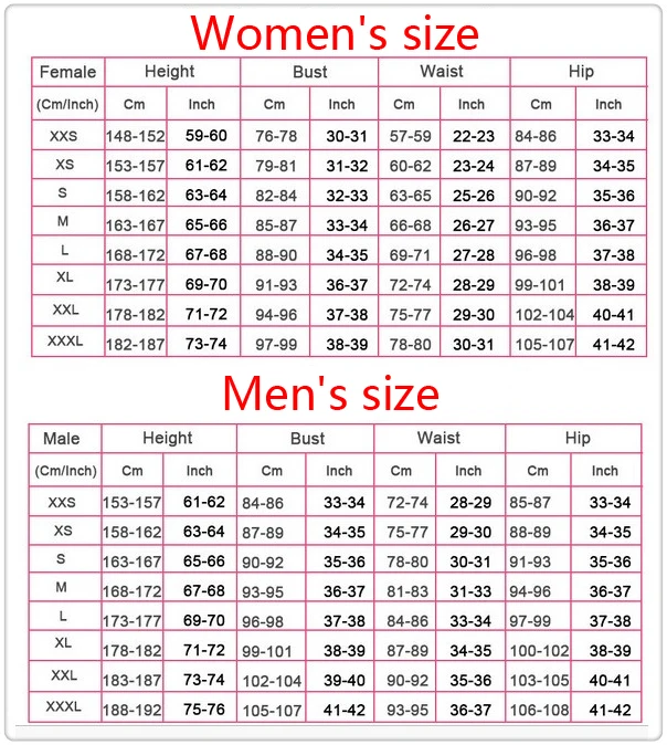男女 孩子 定制尺码表