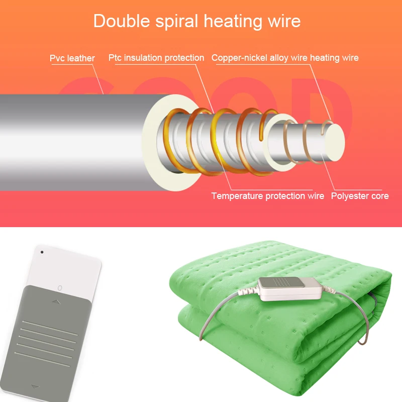 Ceny Podgrzewany koc elektryczny wodoodporne koce elektryczne z 3 biegami termostat grzejący koc elektryczny automatyczna ochrona