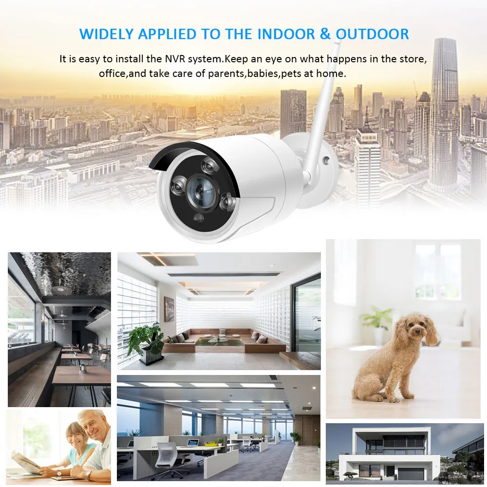 Wifi IP камера система NVR CCTV комплект 1080P беспроводной ip H.265 наружная безопасности