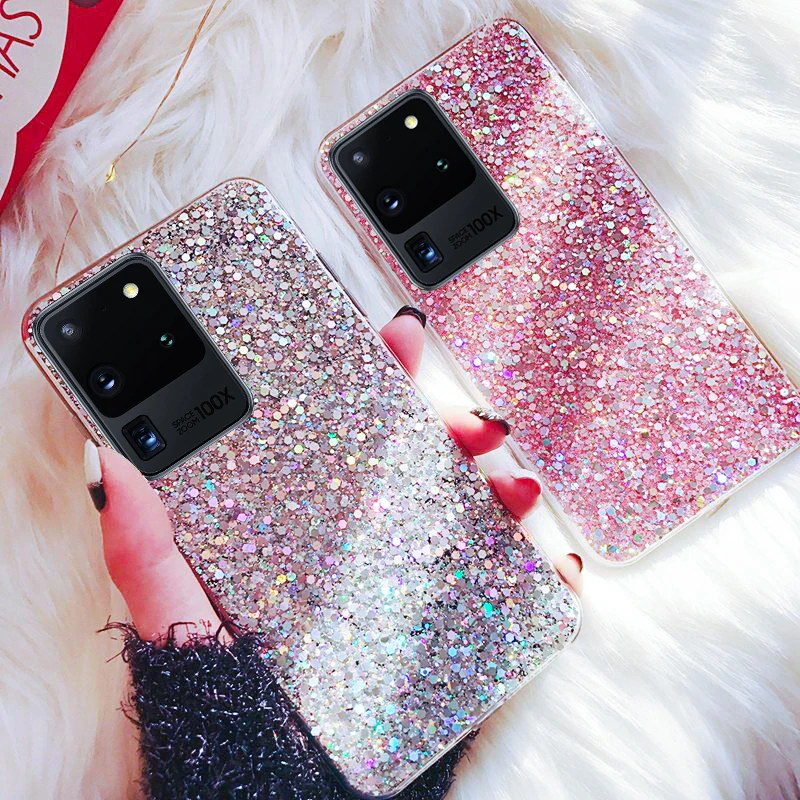 Чехол для телефона Samsung S20 S10 S9 Plus S10e чехол с блестками Note 10 A50 A70 A20 A30 A10 A20E|Бамперы| |