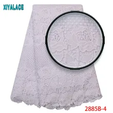 Белая африканская кружевная ткань высокого качества, молочная кружевная ткань с камнями, полиэфирное вышитое кружево для свадебного платья 2885b