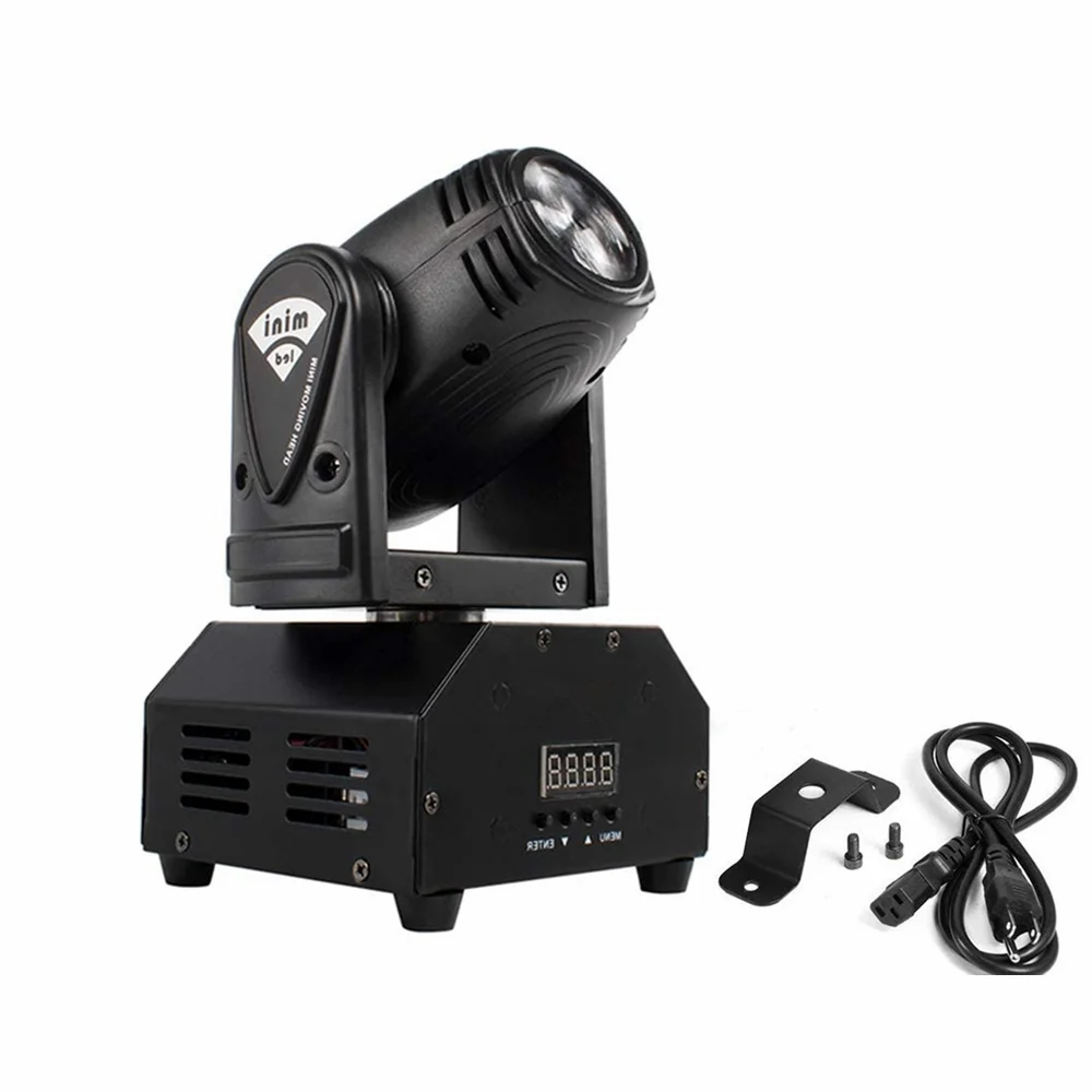 

Mini Moving Head Stage Light RGBW DMX512 Beam Spot LED Lighting Effects for DJ Disco Club Party Dance Wedding Bar Theater Pub