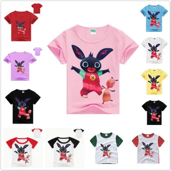 

Summer Children Toddler Cartoon Bing Rabbit Funny Rabbit Short Sleeve T Shirt Baby Boys Clothes Girl Cute Top Kid Casual Clothes