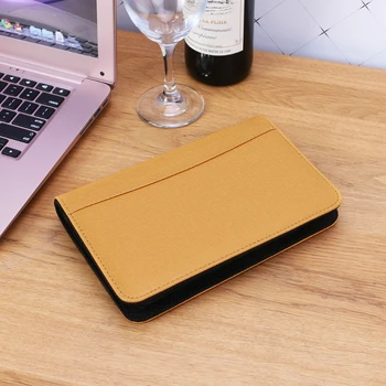 

PU Leather Cover A6 Zipper Notebook Loose-Leaf Business Notepad With Calculator H55F