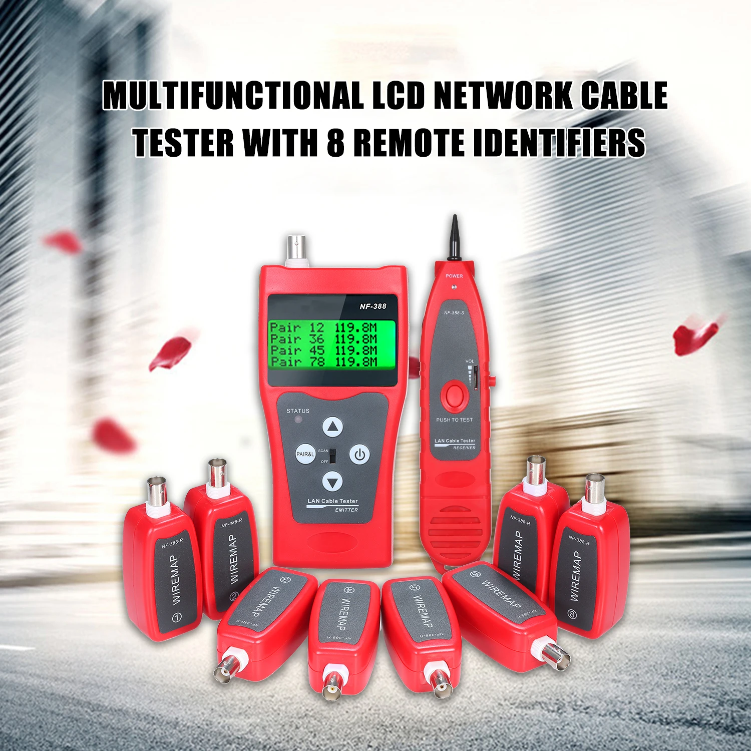 Многофункциональный ЖК тестер сетевого кабеля RJ11 RJ45 BNC длина провода Finder линия LAN
