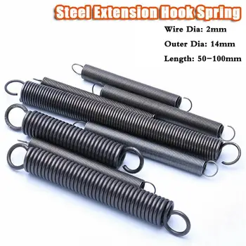 2.0mm Wire Diameter 14-20mm OD Extension Tension Spring Stainless Steel 50-100mm