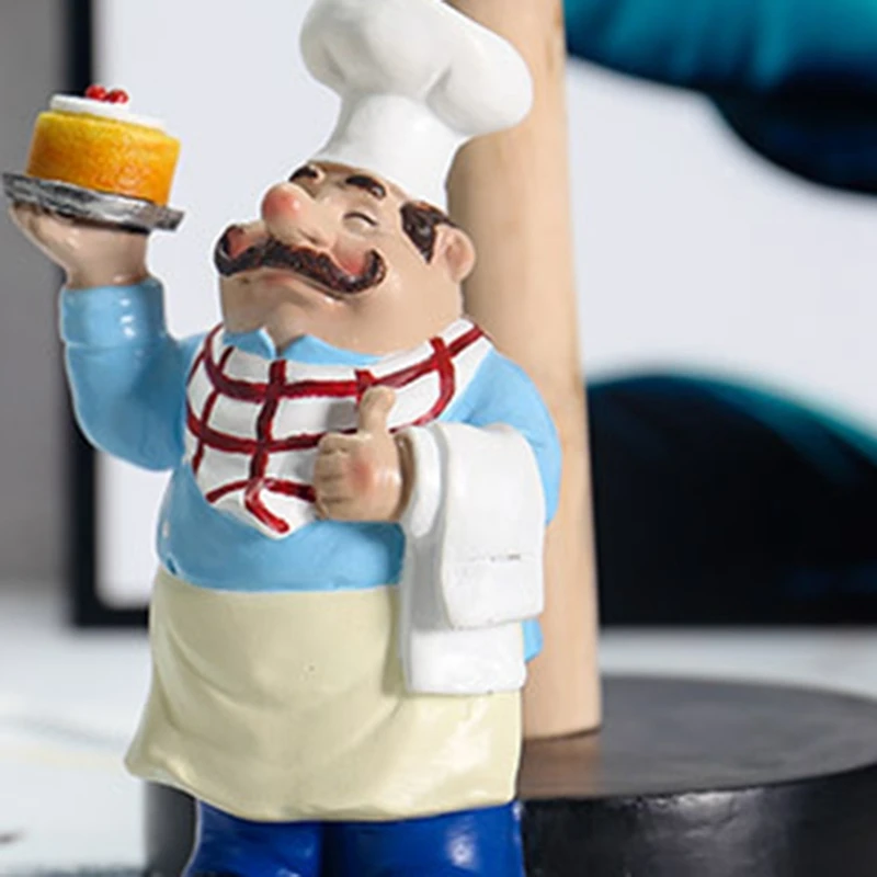 VILEAD 24cm Resin Message Board Mustache Chef Figurines Western Restaurant  Kitchen Pastry Shop Craft Home Decoration Accessories