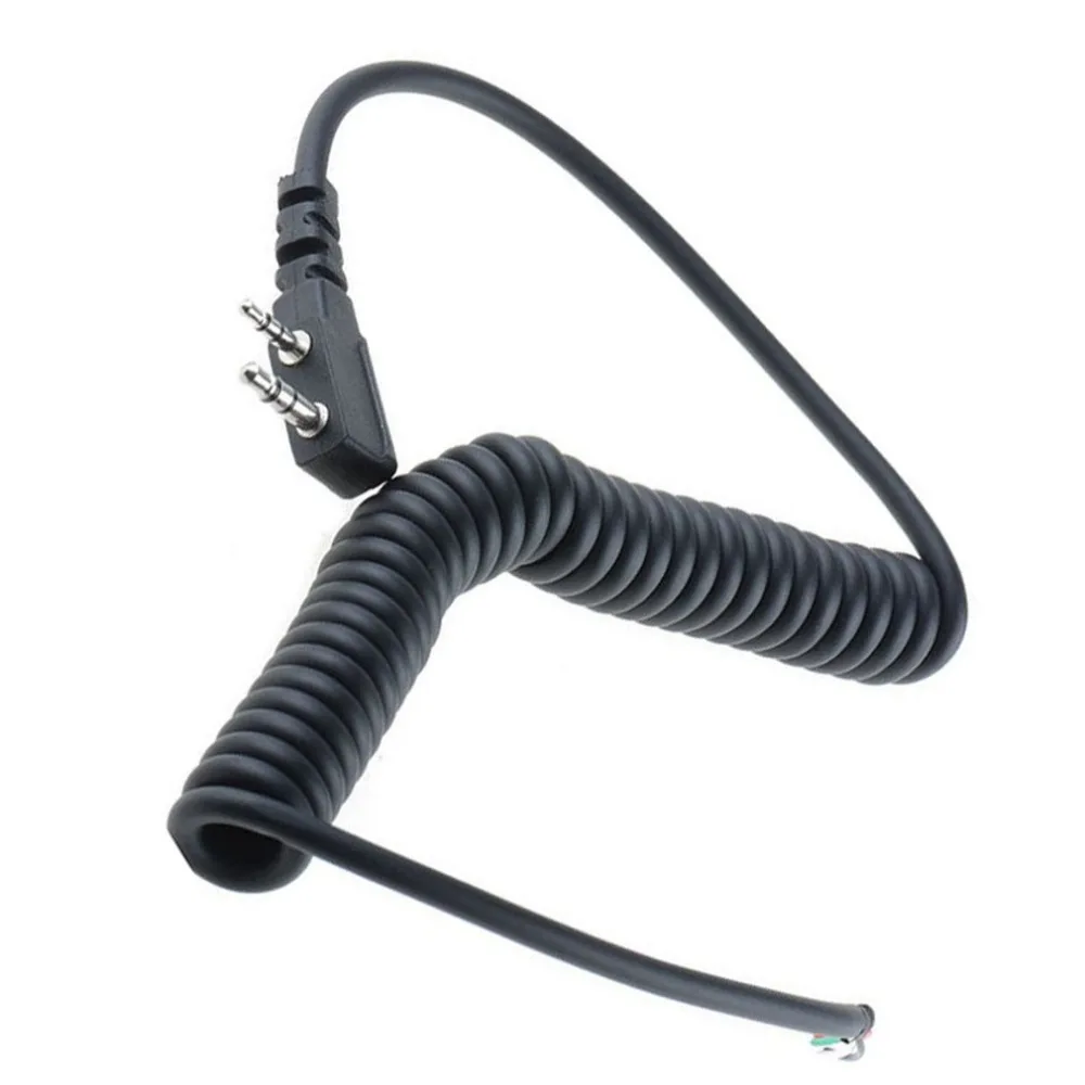 DIY K Head 2 pin 4 провода микрофон динамик кабель пружинная линия для Baofeng UV5R UV-5R для Kenwood TK370 рация