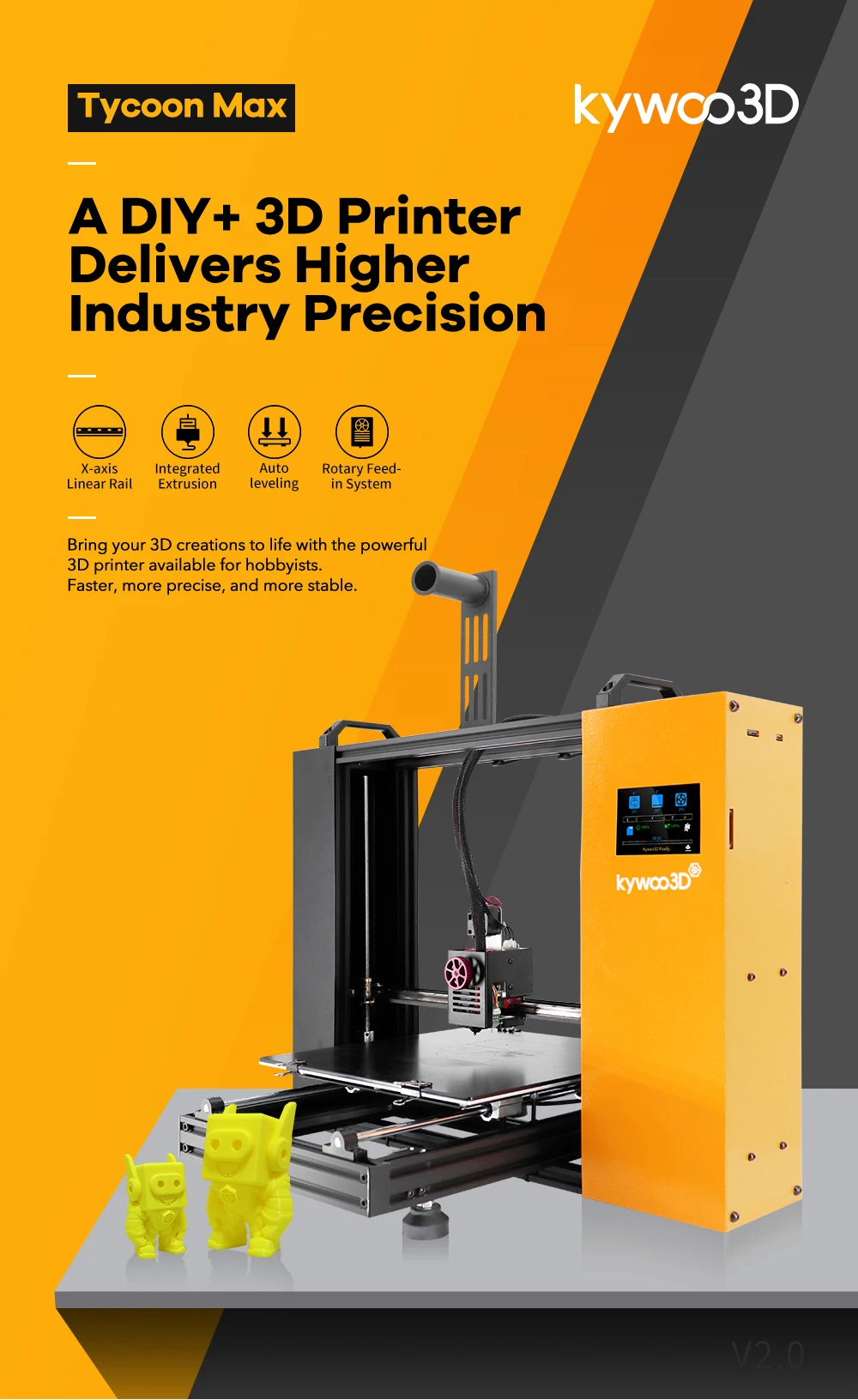 creality 3d printer kywoo3D Tycoon Series Large 3D Printer 32bit TMC 2209 Silent Direct Drive Wifi Transmission Auto Leveling Best 3D Printer 2022 3d printing machine