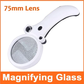 

2.5X 25X 55X UV Light LED Illuminated Handheld Reading Jewelry Magnifying Glass Toys Gift Magnifier Loupe with Lamps for Old Man
