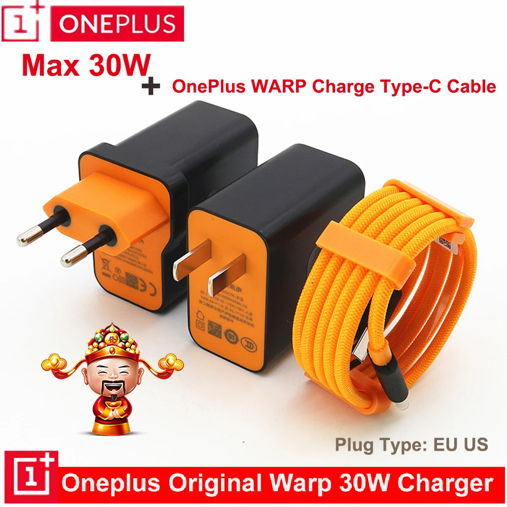 Зарядное устройство One plus 8 pro Warp 30 Вт Mclaren 5V6A нейлоновый USB кабель для 7 7T Pro 6T 6 5T 5 3T
