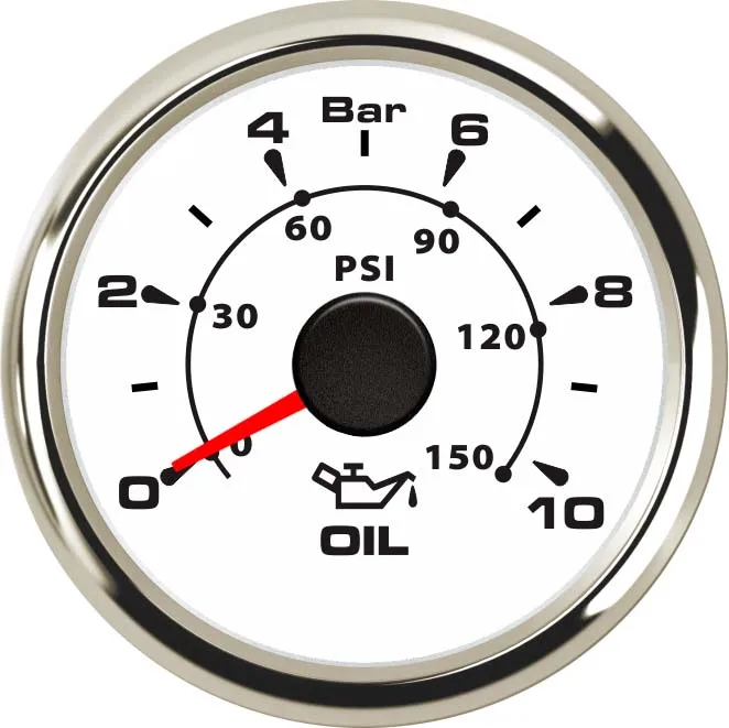 Датчик давления масла Универсальный 52 мм водонепроницаемый 0-10bar 0-145Psi для автомобиля грузовик лодка яхта с 8 цветов подсветка 9-32 в - Цвет: WS
