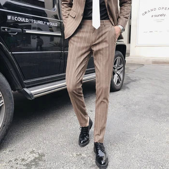 

British Style Dress Pants Mens 2020 Spring Pants Pantalones Hombre Mens Perfume Masculino Trousers Slim Fit Formal Pants For Men