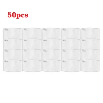 

50pcs PM2.5 Face Cover Filter Accessories Activated Carbon Breathing Filter Breathable Dust Proof Protective Kid Antiviral