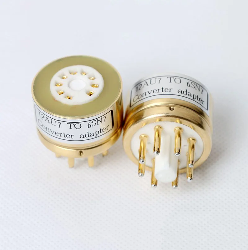 1PCS Gold Plated 12AU7 12AX7 To 6SL7 6SN7 Tube Converter Adapter Socket