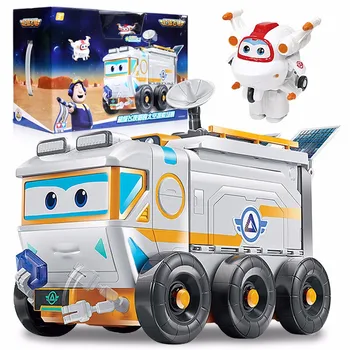 

Newest Transformation Super Wings Space Exploration Scene Shop Truck with Solar Energy Super Wing Deformation Moon Rover Toys