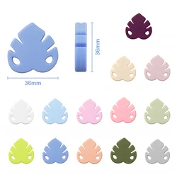36mm 5pc/lot Cartoon Silicone Leaves Baby Teething Beads for Pacifier Chain Molars Accessories Teether Safe Oral Care BPA Free