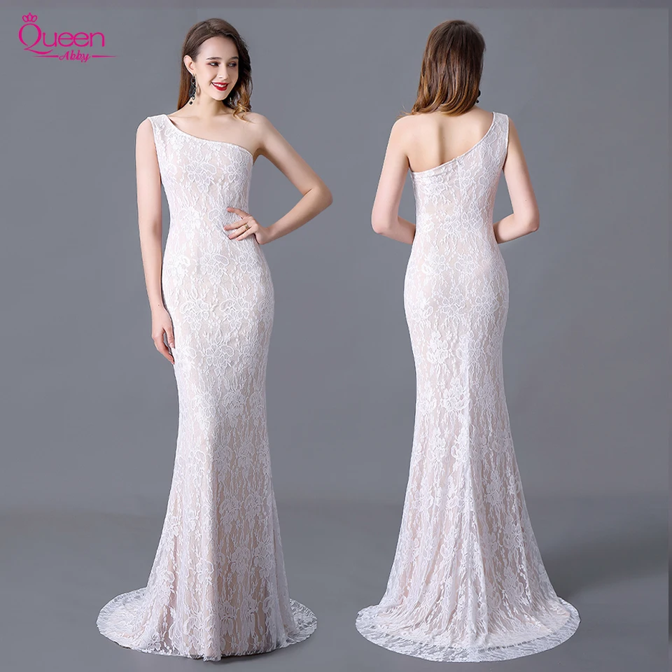 

Long Dress Evening Dress Mermaid Floor Length One Shoulder Sexy Evening Party Gowns with Zipper Back Sweep Train