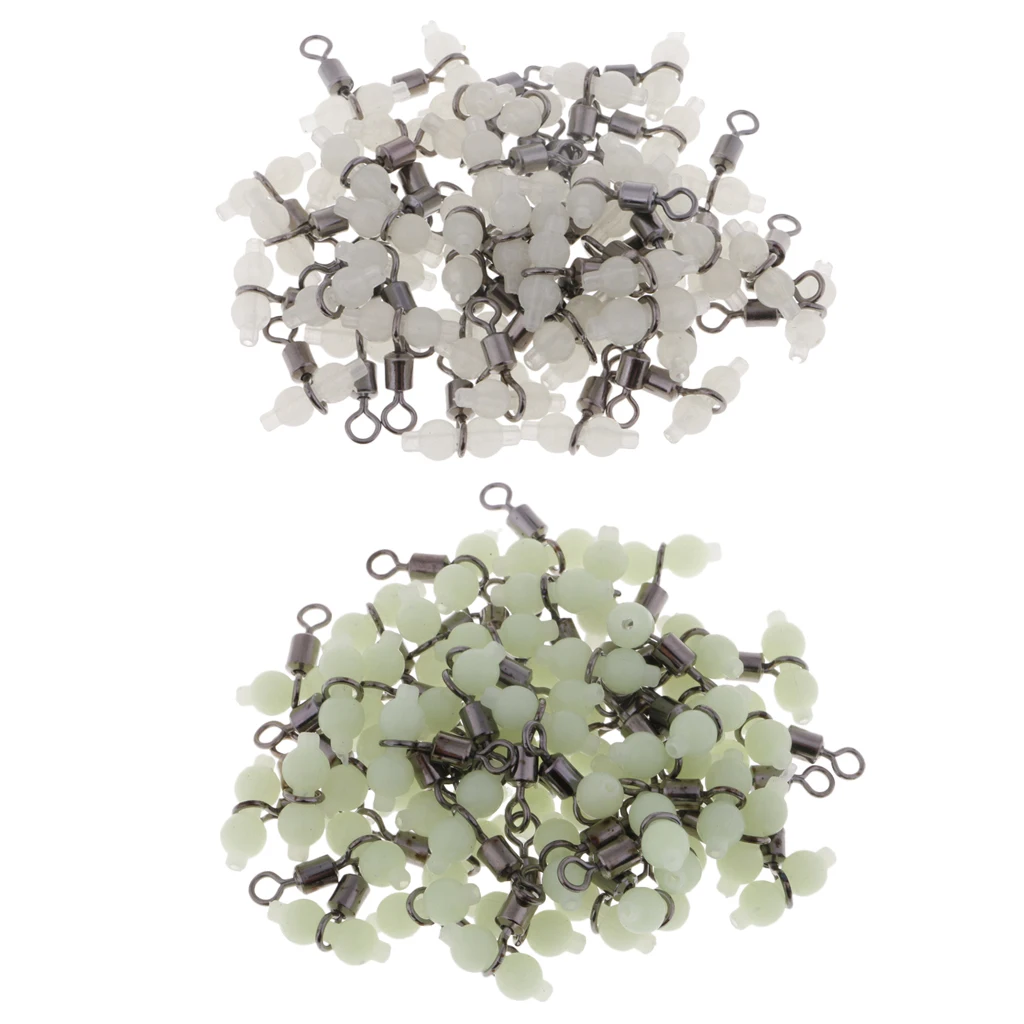 50Pcs Stainless Steel Luminous 3 Way Fishing Swivels Cross Line Connectors - Produce Different Colors Under Different Light