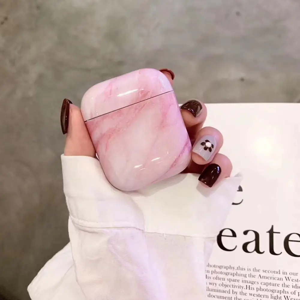 

Marble Case For Apple Airpods Protective Cover Silicone Bluetooth Earphone Charge Box Protective Cases Skin Accessories
