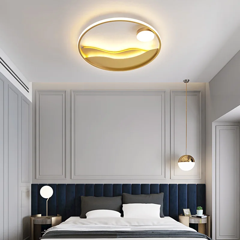 

Modern led Ceiling Chandeliers Lighting for home Gold Black round lustre avize home LED Chandeliers lighting fixture