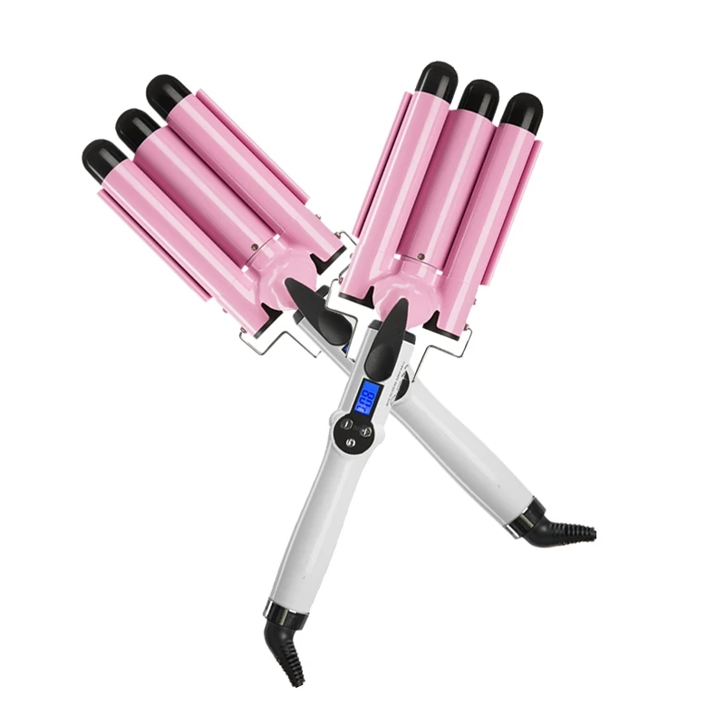 

28Mm Automatic Perm Splint Ceramic Hair Curler 3 Barrels Big Wave Hair Curling Iron Hair Waver Curlers Styling Tools