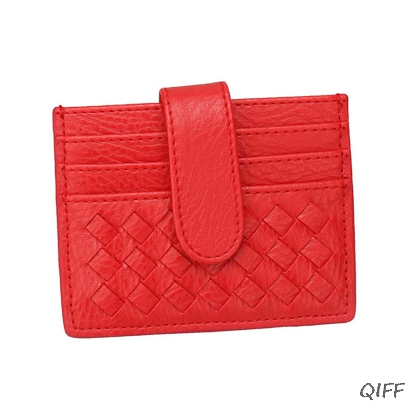 F Fashion Slim Leather Credit Card Holder Cards Case Pocket Wallet Organizer - Цвет: F